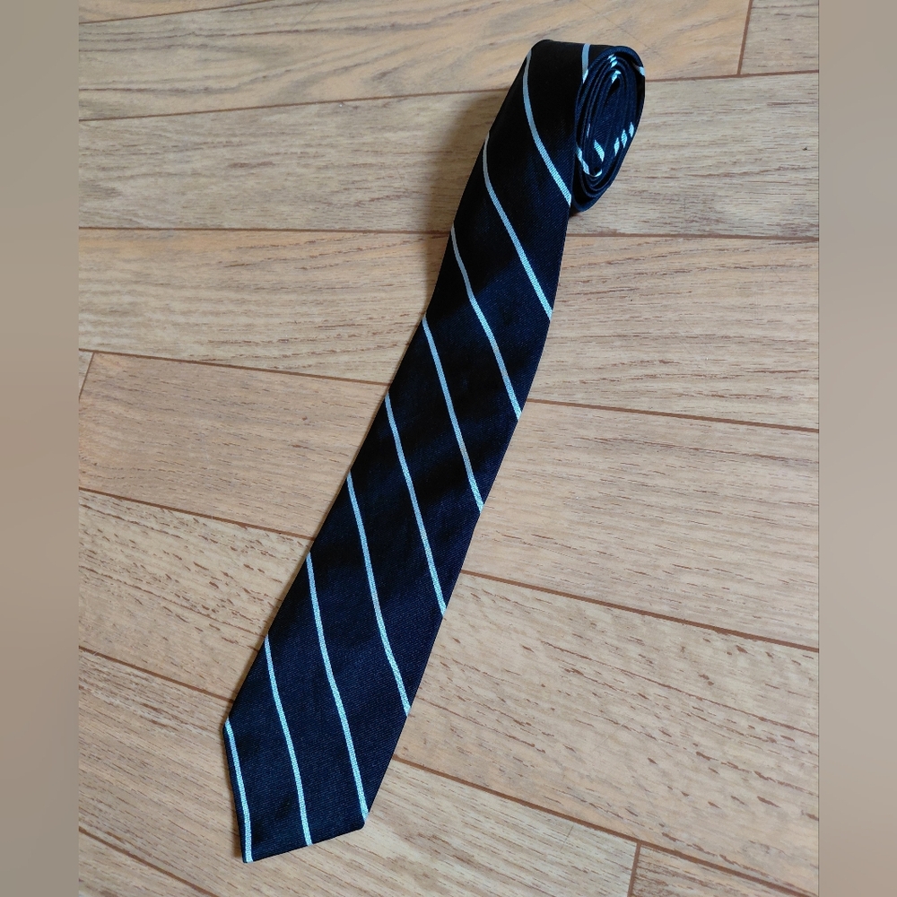 VINTAGE Ralph Lauren  Black and White Striped Tie 57"